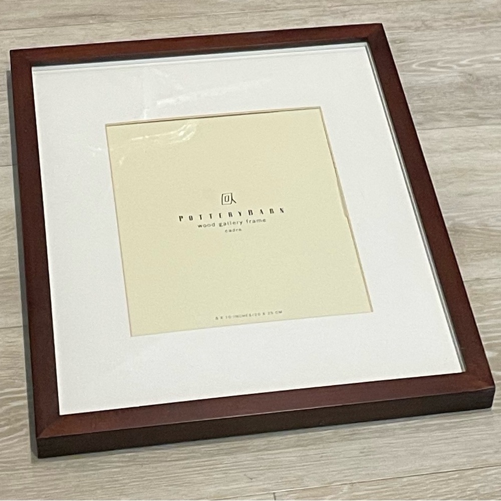 Pottery Barn Wood Gallery Dark Walnut  Frame 8x10 with matte